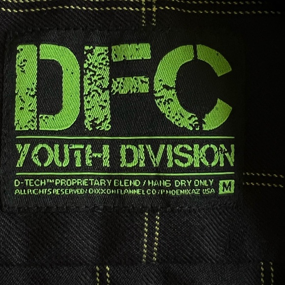 Dixxon Youth Division Gridlock Flannel Button Up Long Sleeve Shirt Size Medium - Picture 6 of 14